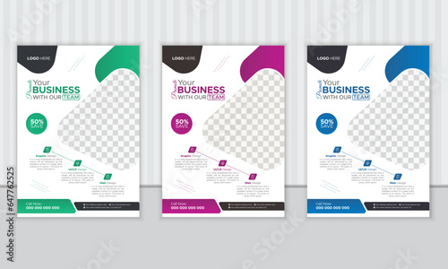 Business Flyer Brochure Template Design, vector template design	 photo