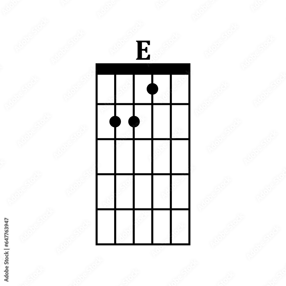 Basic Guitar Chord Chart Icon Vector Illustration Design