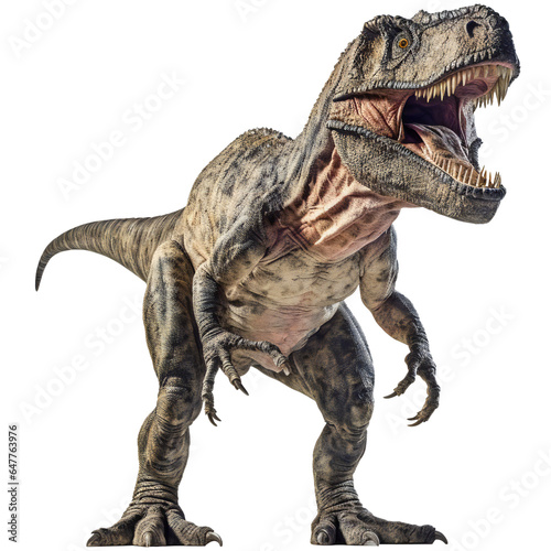 Tyrannosaurus Rex dinosaur isolated on transparent