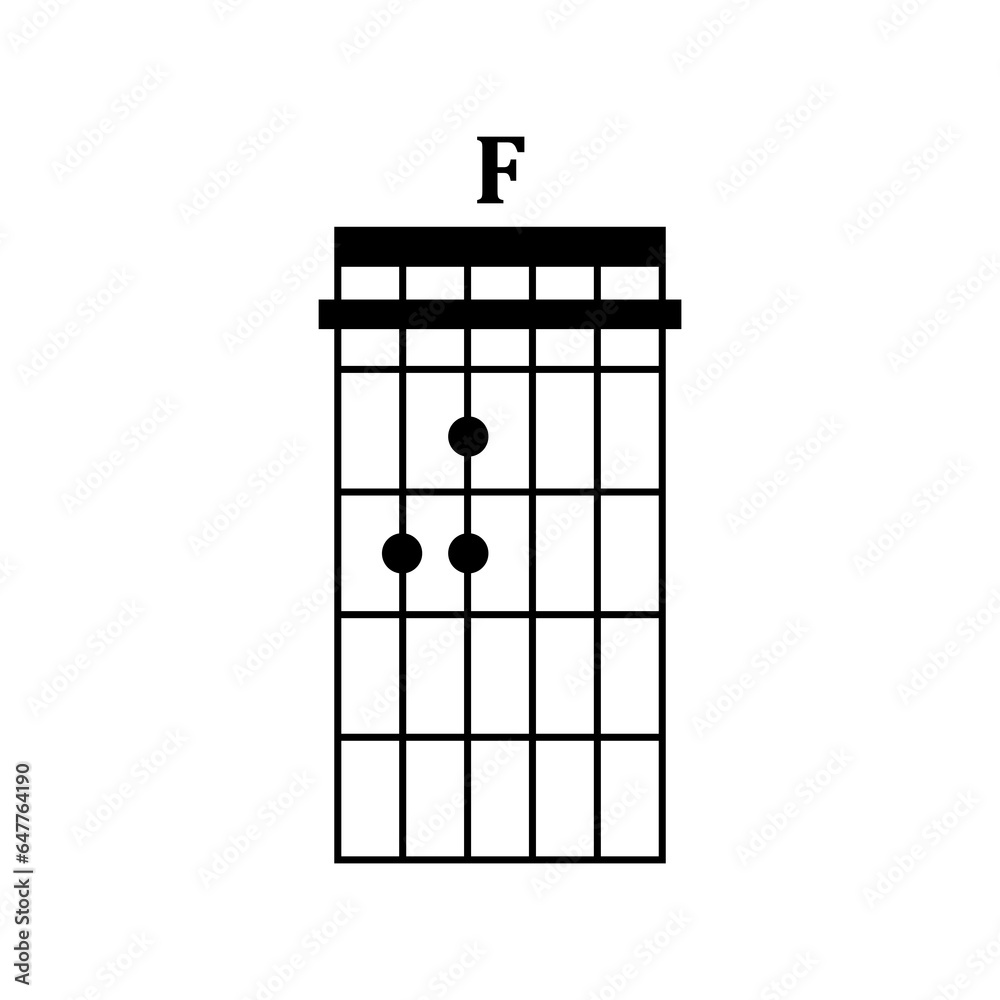 Basic Guitar Chord Chart Icon Vector Illustration Design