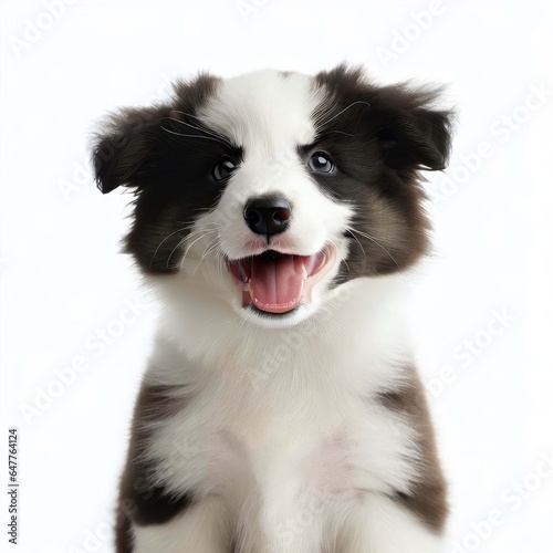 Sweet Border Collie Pup Playtime, Generative AI