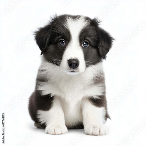 Cute Border Collie Puppy Love, Generative AI © faical