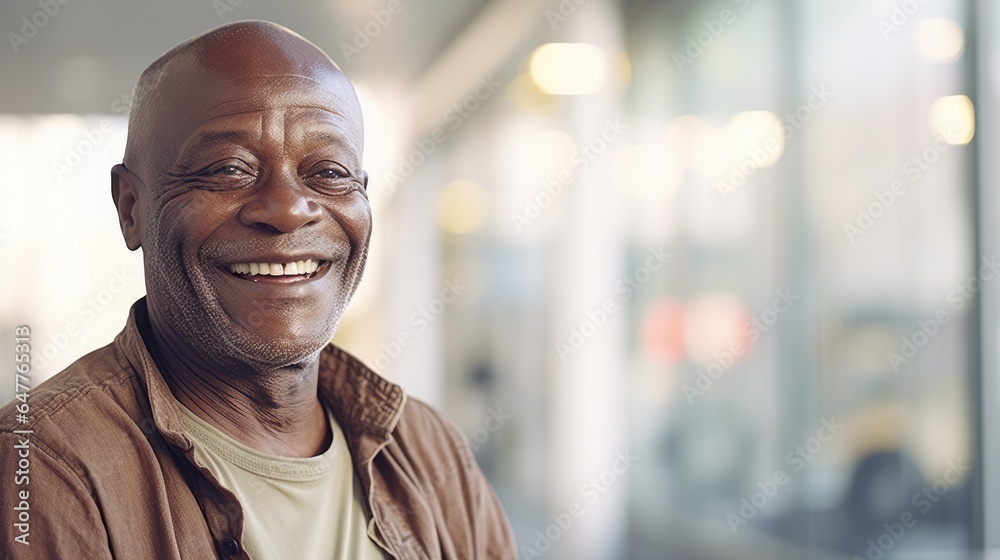 American elderly man smiling happily, Retired people living in the city, Generative AI American elderly man smiling happily, Retired people living in the city, Generative AI