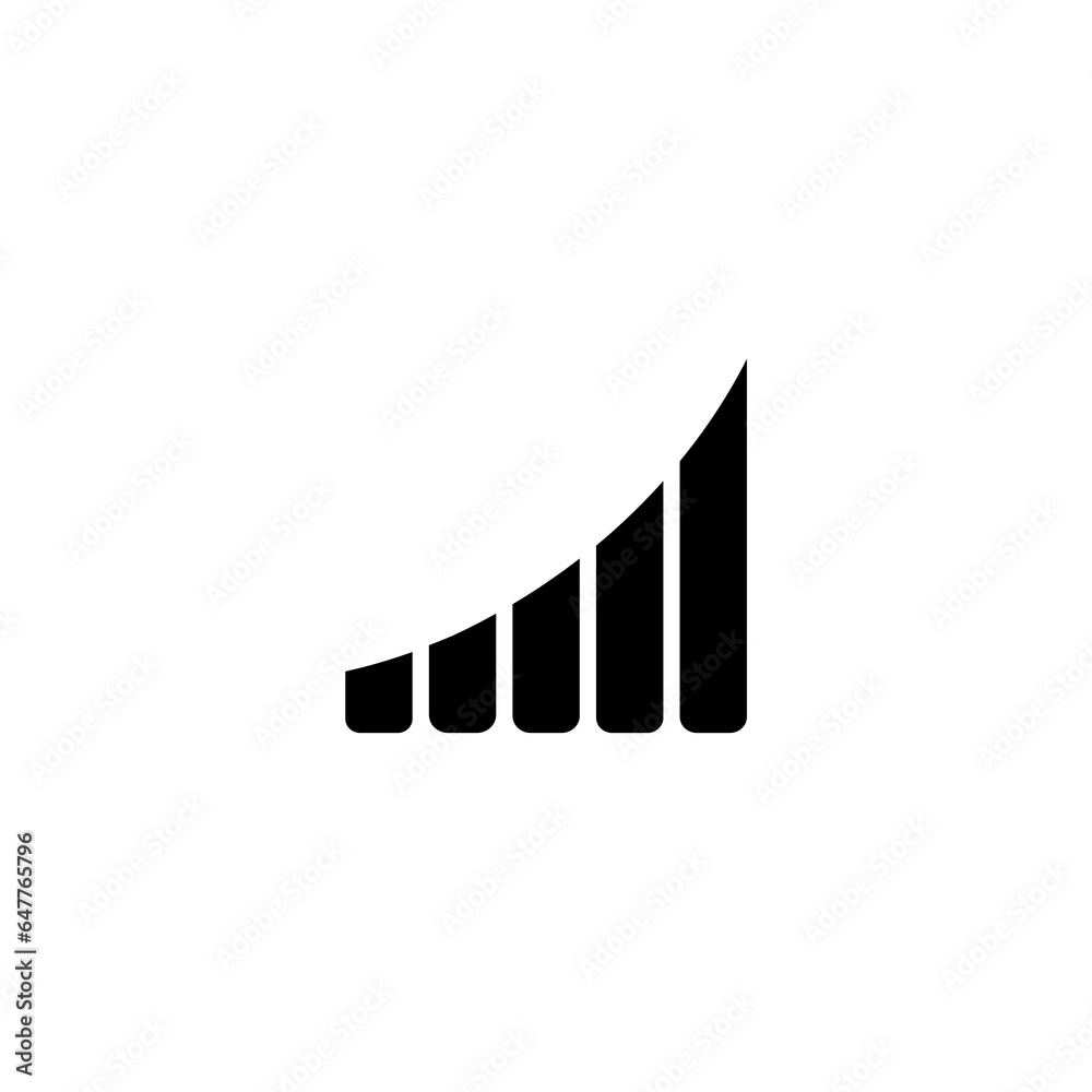 Diagram icon or graphic icon isolated. Graph bar icon with arrow on white background Diagram icon or graphic icon isolated. Graph bar icon with arrow on white background