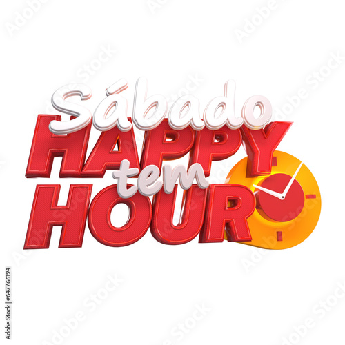 Wallpaper Mural Selo 3d Sábado tem happy hour elemento para composição publicitária Torontodigital.ca