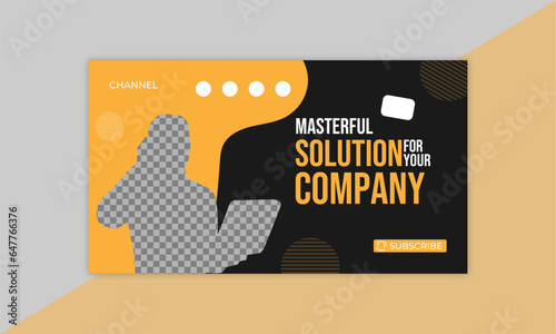 Youtube thumbnail. Editable Creative modern corporate Business YouTube thumbnail template design. video thumbnail. 