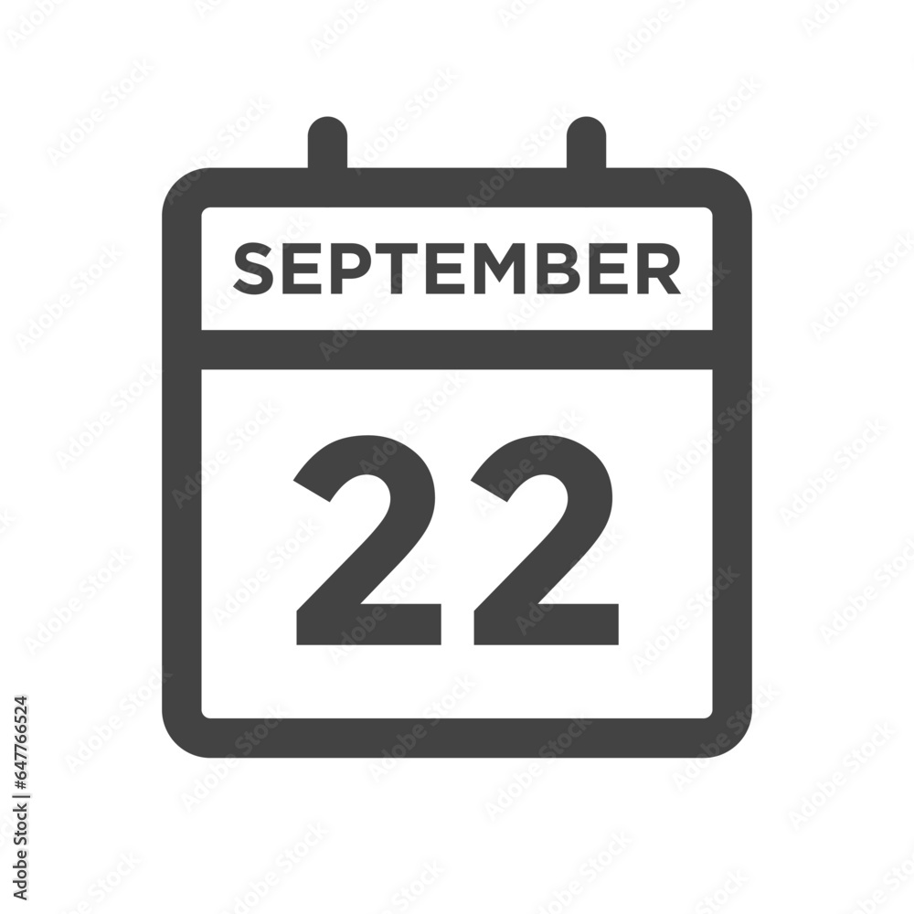 September 22 Calendar Day or Calender Date for Deadlines or Appointment September 22 Calendar Day or Calender Date for Deadlines or Appointment