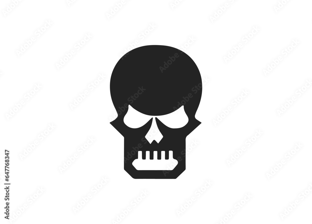 Skull Human Vector Deaths head. Mortality symbols. Hellspawn. Satanic imagery. Horror icon. Occult. Demon. Dia de los Muertos. Rock and roll. Logo. Icon. Pictogram. Sugar skull. Tattoo