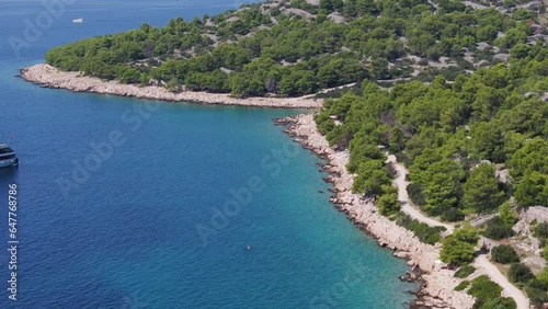 The aerial view of the Podvrške beach on Murter island in Croatia photo