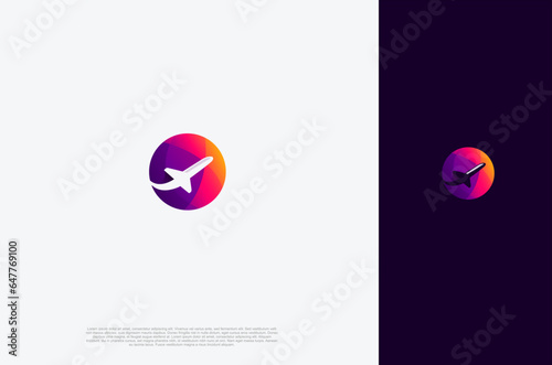  Air Travel agency modern color holiday, vacation travel check business logo. transport, logistics delivery logo design
