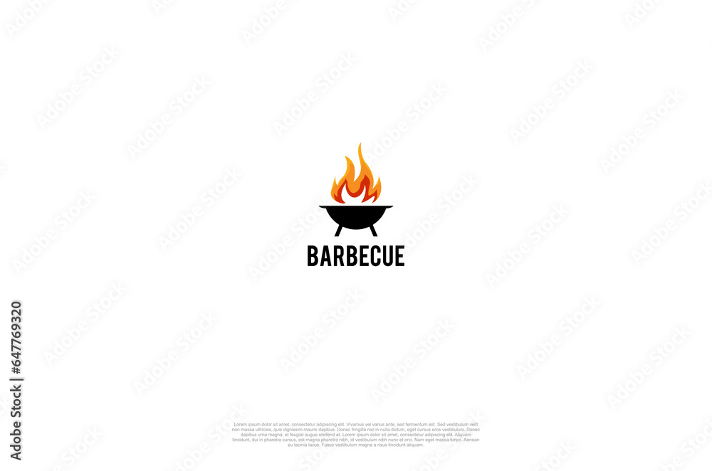 grilled barbecue, bbq vector, steak house, fire grill food and retaurant icon, Vector logo design concept grilled barbecue, bbq vector, steak house, fire grill food and retaurant icon, Vector logo design concept