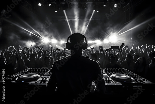 DJ Playing a Gig in front of a crowd, DJ, artist, dj gig, party, electronic music, music, dancing