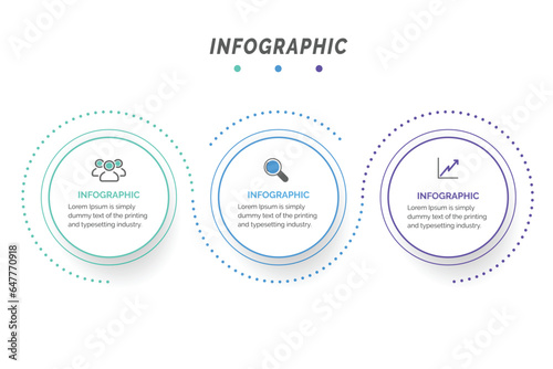 Infographic elements data visualization Abstract elements of graph, diagram with 3 steps, options, parts, or processes
Can be used for business process, workflow, advertising, diagram, flowchart 
