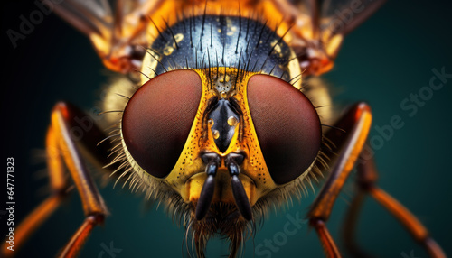 Macro Photography of a Fly with Visible Details - Generative Ai © digieye