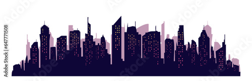 Silhouette of a densely built-up city
