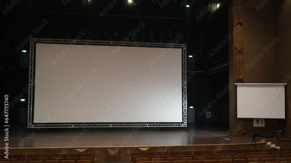 Stage projection screen. Concert hall equipment.