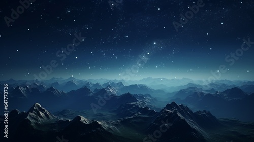 a mountain range beneath a canopy of stars on a clear night.  © Jigxa