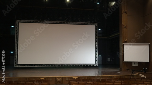 Stage projection screen. Concert hall equipment.