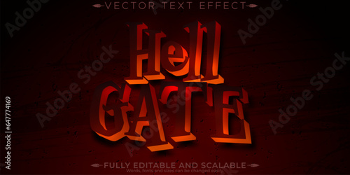 Horror hell text effect, editable monster and scary text style