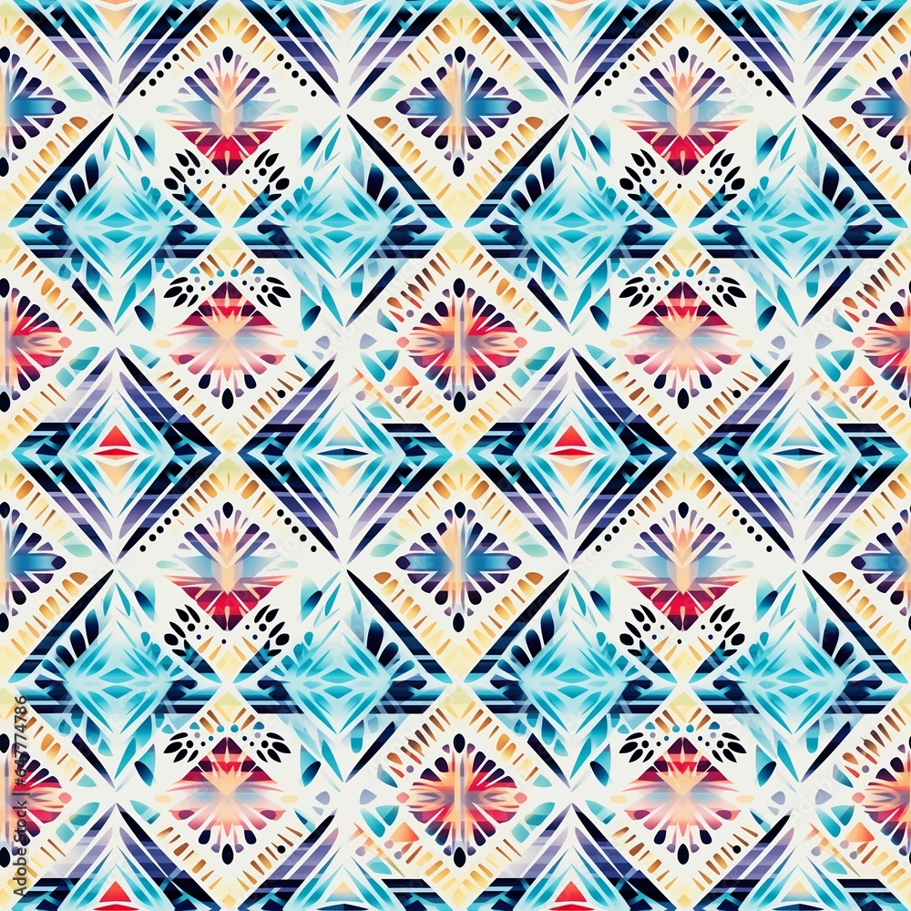Ethnic Geometric Designs Pattern Symmetry Modern Seamless Stripes Vintage Boho Motif American Aztec Blend Ethnic Symbols Intricacies Encapsulating Essence Tradition Motifs Precision Creating Visually