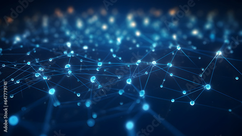 Digital Connectivity: Blue Network Lines Wallpaper 