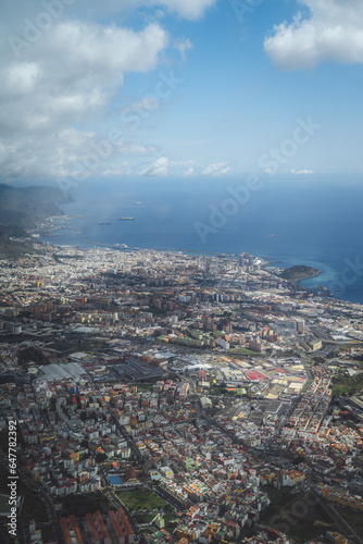 aerial view of the city from plane