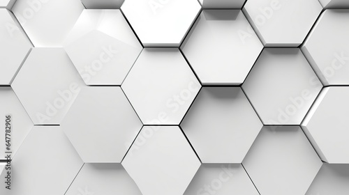 Abstract white shadow hexagons background pattern. AI generated image