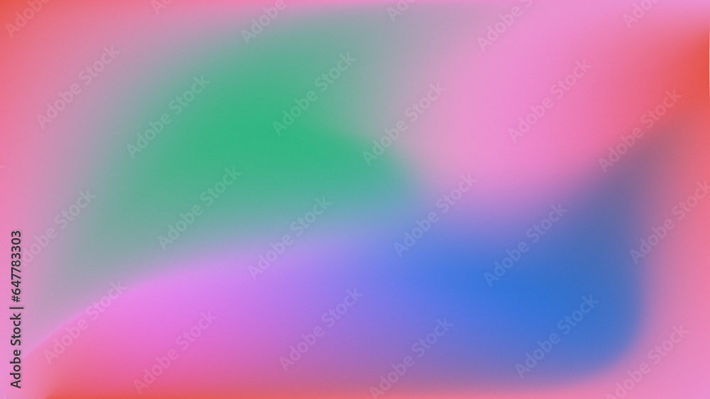 Abstract colored retro or sprayed gradient background with grain effect texture. Blurred pattern. Grain noise effect. Trendy style. Dusted and Holographic. Smooth transitions of iridescent colors