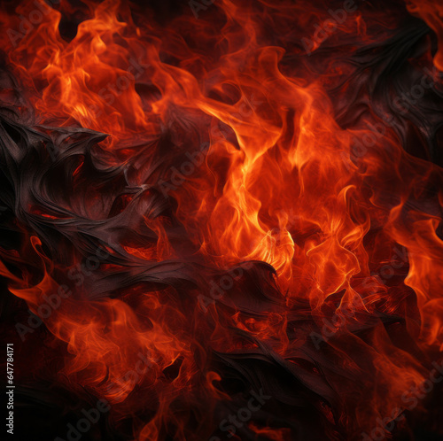 Abstract huge wavy inferno flame texture