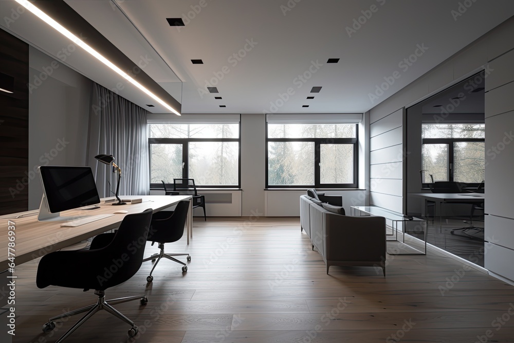 modern interior of a office room modern interior of a office room