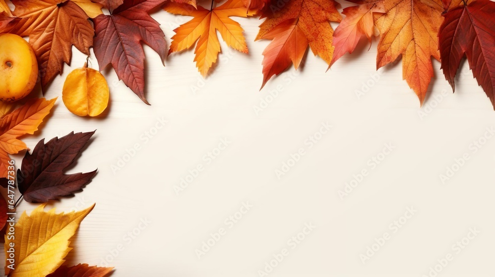 rame Of Autumn Leaves With Ample Space For Text