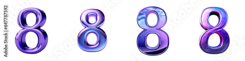 Indigo colored number, logotype, number 8 , eight isolated on a transparent background