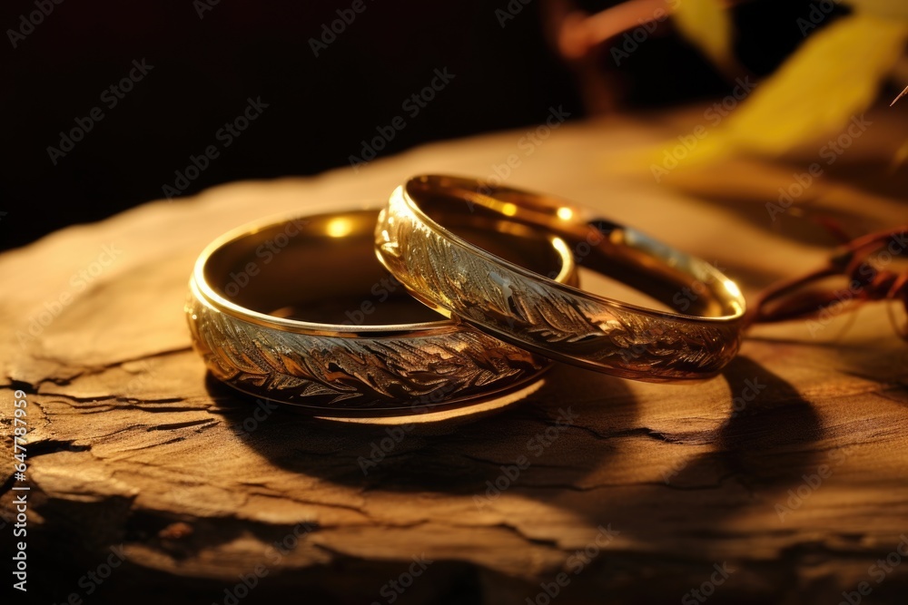 Wedding rings are on the table Wedding rings are on the table