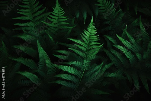 Fern leaves on a dark background