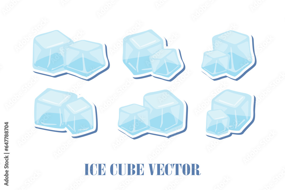 set of ice cubes design vector icon flat isolated illustration set of ice cubes design vector icon flat isolated illustration
