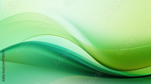 Abstract green curve wave with line textured background. AI generated