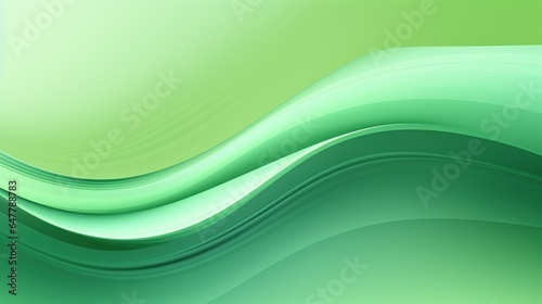 Abstract green curve wave with line textured background. AI generated