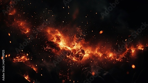 Abstract fire flame background. AI generated image