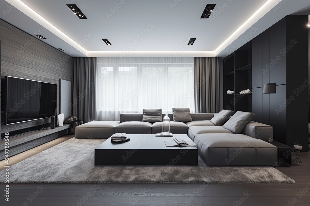 Fototapeta premium Modern minimalist living room
