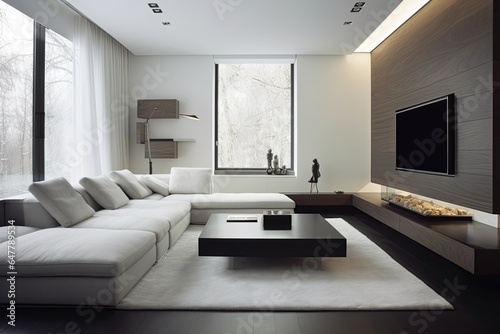 Modern minimalist living room © RMKD