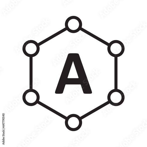 Antioxidant icon vector, antioxidant icon flat trendy linear style isolated on white background.