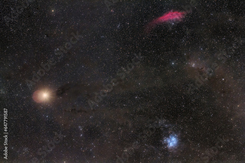 California Nebula, Pleiades and Mars