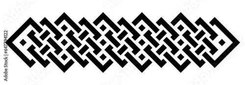 Geometric interlaced black squares border divider