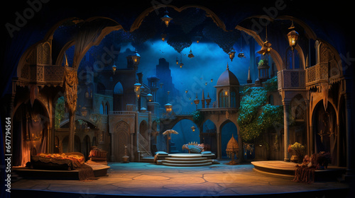 Canvas Print Arabian Nights Palace Theatre Stage Scene