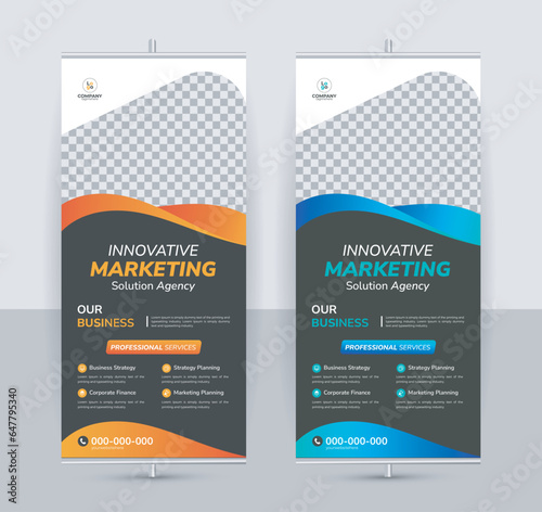 Corporate rollup or X banner design template