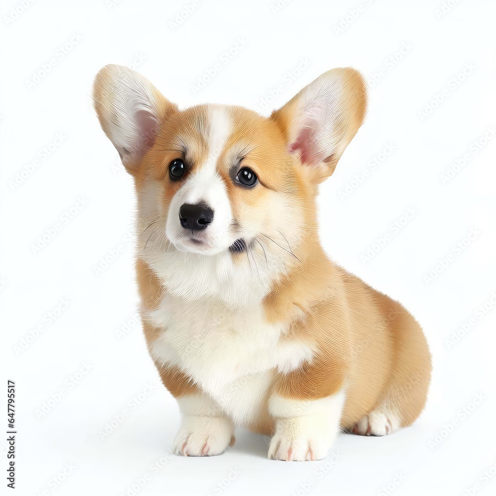Baby Corgi's Loving Gaze, Generative AI Baby Corgi's Loving Gaze, Generative AI