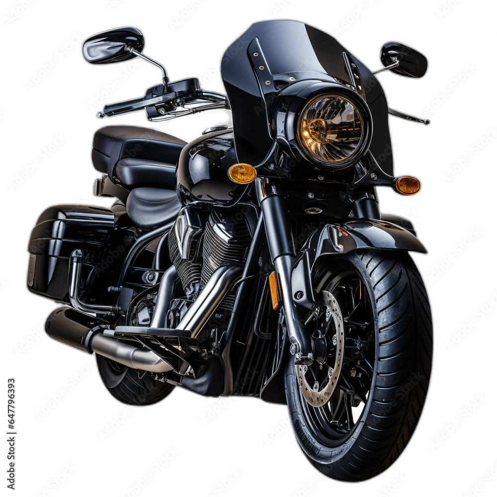 Road black motorcycle isolated on white background Road black motorcycle isolated on white background