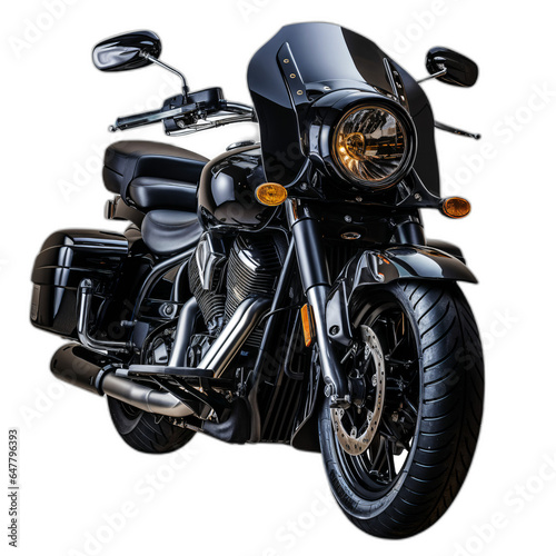 Road black motorcycle isolated on white background