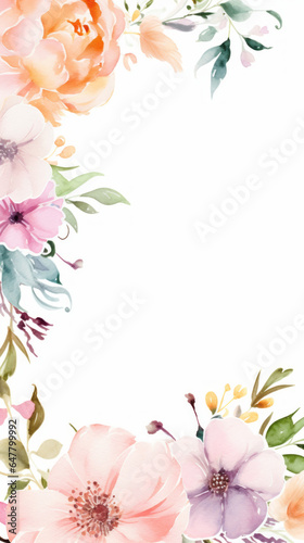 Ephemeral Petals and Promises: Your Wedding Invitation's Unconventional Journey Starts on this Watercolor Floral Canvas
