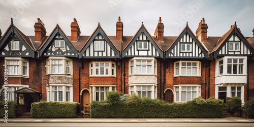Row of houses in suburban England, housing market